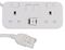 ICON.W - ICON Desktop Unit, 2 Gang, 1x USB A, 1x USB C, White