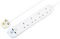 SRGU44N-MP - Mains Extension Lead with Surge Protection & USB, 4 Gang, 2x USB A, 4m, White