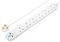 SRGU6210N-MP - Mains Extension Lead with Surge Protection & USB, 6 Gang, 2x USB A, 2m, White