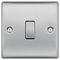 NBS12-01 - Light Switch, 1 Gang, 2 Way, 20A, 16AX, Brushed Steel