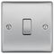NBS13-01 - Intermediate Light Switch, 1 Gang, 20A, 16AX, Brushed Steel
