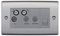 NBS69-01 - Quad FM, TV, 2x Satellite, & Coaxial Return + BT Outlet Socket, Brushed Steel
