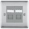 NBSRJ452-01 - Data Socket, RJ45, 2 Gang, Brushed Steel