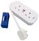 TP552230WH - 2 Gang Mini Travel Mains Extension Lead with USB, 2 Port, 1x USB A, 1x USB C, 1.4m, White