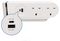 TP552240WH - 2 Gang Clip On Mains Extension Lead with USB, 2 Port, 1x USB A, 1x USB C, 1.5m, White
