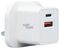 TP6101 - USB PD+QC Mains Charger, 20W, 2 Port, 1x USB A, 1x USB C, White