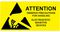 L5103 - 38 x 76mm Attention Handling ESD Self Adhesive Black/Yellow High-Visible Label