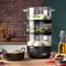 26530 - 3 Tier Compact Food Steamer, Matt Black