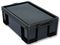 50BKR - 50L Multi-Use Black Storage Box with Lid - 230mm x 440mm x 710mm