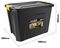 TL205 - 60L Heavy Duty Polypropylene Storage Box with Clip on Lid - 405mm x 580mm x 380mm