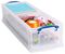 22L+2TRAYS - 22L Multi-Use Clear Storage Box with Lid & 2x Plain Insert Trays - 155mm x 255mm x 800mm