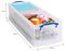 22L+2TRAYS - 22L Multi-Use Clear Storage Box with Lid & 2x Plain Insert Trays - 155mm x 255mm x 800mm