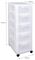 DT1028 - 5x 12L Drawers Clear Shelving Storage Organiser Tower with Castors - 1005mm x 300mm x 420mm