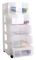 5X19CL - 5x 19L Drawers Clear Shelving Storage Organiser Tower with Castors - 925mm x 420mm x 395mm