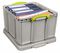 42RDG - 42L Grey Recycled Multi-Use Storage Box with Lid - 310mm x 440mm x 520mm