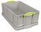 50RDG - 50L Grey Recycled Multi-Use Storage Box with Lid - 230mm x 440mm x 710mm