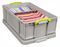 50RDG - 50L Grey Recycled Multi-Use Storage Box with Lid - 230mm x 440mm x 710mm