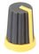 CR-MS-2 - Knob, Soft Touch, Spline Shaft, Grey / Yellow