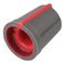 CR-R4-1 - Knob, Soft Touch, D Shaft, Grey / Red