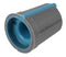 CR-R4-3 - Knob, Soft Touch, D Shaft, Grey / Blue