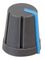 CR-R4-3 - Knob, Soft Touch, D Shaft, Grey / Blue