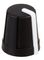 CR-R4-7 - Knob, Soft Touch, D Shaft, Black / White