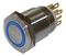 RJS1N1-16L-F-R-B-BS-12V-67J - Switch, Vandal Resistant, 316SS, Momentary, 16mm, 12V, Blue LED