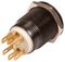 RJS101-19L-F-R-R-BLK-5V-67Q - Switch, Vandal Resistant, Momentary, Black, 19mm, 6V, Red LED