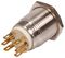 RJS101-19L-F-R-B-BS-12V-67Q - Switch, Vandal Resistant, SS, Momentary, 19mm, 12V, Blue LED