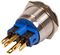 RJS103-22L-F-R-O-BS-12V-67J - Switch, Vandal Resistant, Momentary, 316SS, 22mm, 12V, Orange LED
