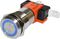 RJS101-19L-F-R-B-BS-12V-65L-15A - 15A Illuminated Push Button 19mm Momentary, Steel