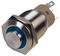 RJS102P-16LA-H-R-B-BS-12V-67Q - LED Vandal Resistant Switch, Latching, SPDT, 1NO/1NC, 16mm, Blue, 12V DC