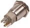 RJS102P-16LA-H-R-B-BS-12V-67Q - LED Vandal Resistant Switch, Latching, SPDT, 1NO/1NC, 16mm, Blue, 12V DC