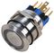 RJS103-22LA-F-R-G-BS-12V-67J - LED Anti-Vandal Push Button, Latching, SPDT, 22mm, Green