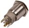 RJS102P-16L-H-R-G-BS-12V-67Q - Vandal Resistant Switch, Momentary, SPST, 1NO, 16mm, Green