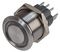 RJS107-19L-F-R-RGB-BS-24V-67J - Vandal Resistant Momentary Switch with 24V RGB LED, 4A, 1NO / SPST, 19mm