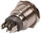RJS107-19LA-F-R-RGB-BS-24V-67J - Vandal Resistant Latching Switch with 24V RGB LED, 4A, 1NO / SPST, 19mm