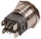 RJS207-22LA-F-R-RGB-BS-24V-67J - Vandal Resistant Latching Switch with 12V RGB LED, 24V DC, 5A, 2NO / DPST, 22mm