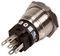 82-6151.1AA4.B001 - LED Vandal Resistant Push Button Switch, SPDT, Momentary, Red / Green, Standby, l/O, 24V DC, 22mm