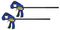 T54122EL7 - 300mm (12") One Handed Light Duty Mini Bar Clamps, 2 Pack
