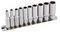 16399 - 1/4" Square Drive Deep Sockets on Metal Rail, 10 Piece