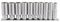16401 - 3/8" Square Drive Deep Sockets on Metal Rail, 10 Piece