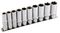16401 - 3/8" Square Drive Deep Sockets on Metal Rail, 10 Piece