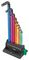 05133165001 - Multi-Colour Hex-Plus Ball End Hex Key Set in Storage Rack, 9 Piece - 950/9