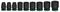 2608003038 - 1/2" Pro Impact Socket Set, 9 Piece