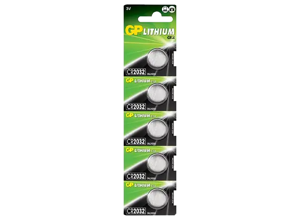 CR2032 Lithium Button Cell 3V Batteries, 5-Pack