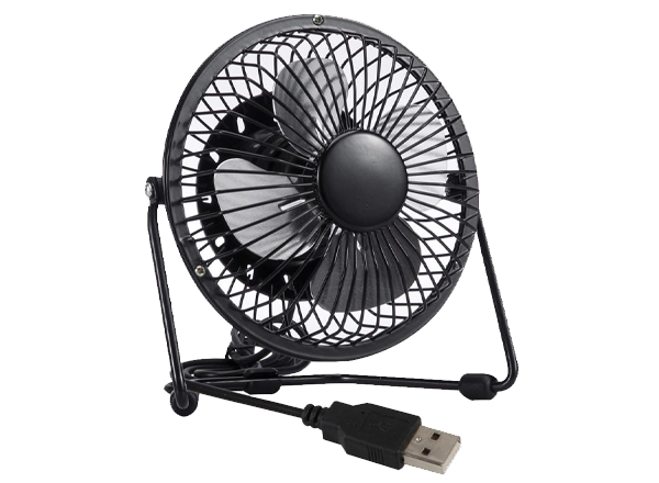 4in Mini USB Desk Fan, Black