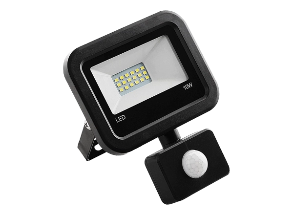 10W LED Floodlight with PIR, 6000K, IP44