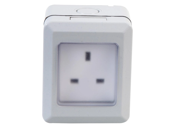 1-Gang Weatherproof Mains Socket, IP55
