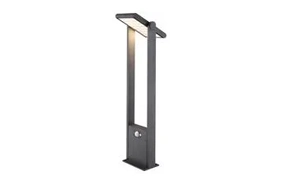 Die Cast LED Solar Bollard Light with PIR, 4000K, 165lm, IP54, Graphite